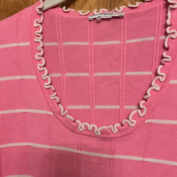 Isaac Mizrahi Live plus size sleeveless pink and white top, size 2X - Picture 3 of 4